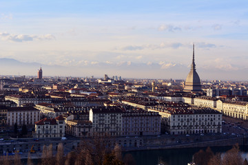 Fototapeta na wymiar Panorama di Torino dal Monte dei Cappuccini