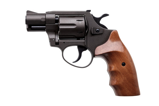 Gun revolver isolated on white