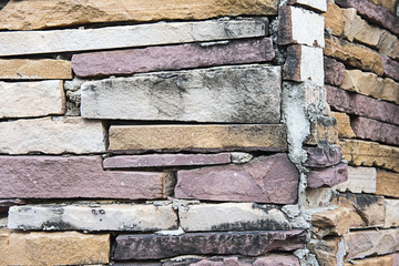 pattern of decorative slate stone wall surface