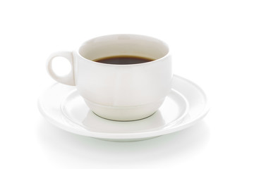 a cup of coffee isolated on white background.