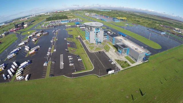 Aerial View Plant Territory with Outdoor Parking