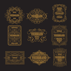Antique label, vintage frame design, retro logo.