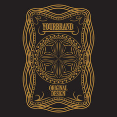 Antique label, vintage frame design, retro logo.