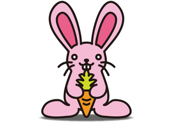 The stuffed toy of the rabbit