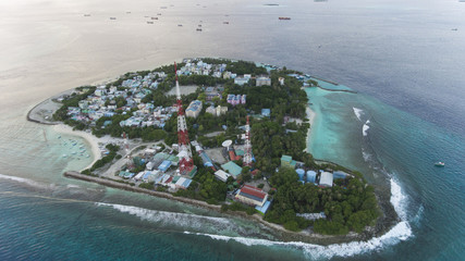 Aerial view of vilimale (villingili) of Maldives
