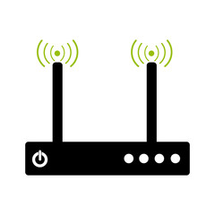 Wireless router line icon for infographics on white background