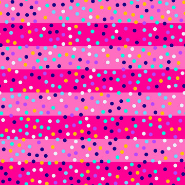 Abstract geometric disco pattern. Bright neon colors. Memphis style pattern. Seamless vector pattern. Vector futuristic illustration.