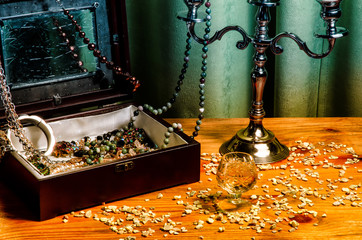 the jewelry box, candle holder