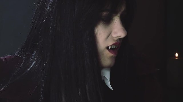 female vampire feeling scared