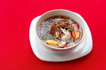 National dish borsch. Closeup