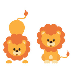 Obraz na płótnie Canvas cute lion set