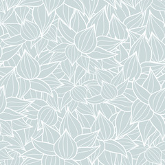 Vector succulent plant texture drawing seamless pattern background. Great for subtle, botanical, modern backgrounds, fabric, scrapbooking, packaging, invitations. - 141664412