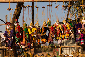 Marionetas típicas en Myanmar.