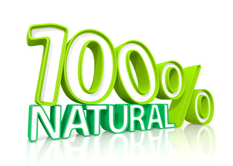 Natural hundred Percent. 3d illustration.