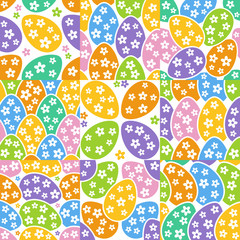 Set of seamless patterns with colorful Easter eggs