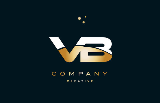 vb v b  white yellow gold golden luxury alphabet letter logo icon template