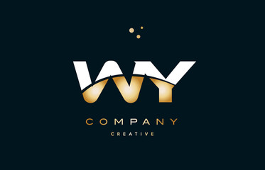 Fototapeta premium wy w y white yellow gold golden luxury alphabet letter logo icon template