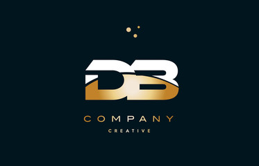db d b  white yellow gold golden luxury alphabet letter logo icon template