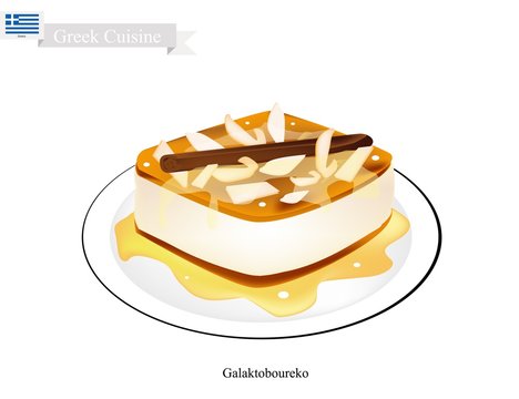 Galaktoboureko or Greek Cheese Pastry with Custard
