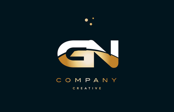 gn g n  white yellow gold golden luxury alphabet letter logo icon template