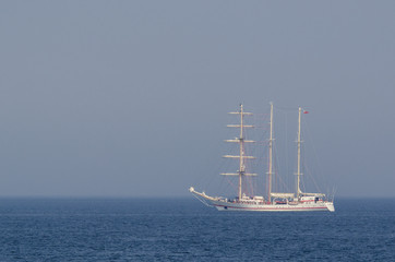 Fototapeta na wymiar BARK OF THE BALTIC SEA - sailing ship on a calm sea
