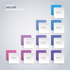 Obraz premium Minimal Paper Cut Infographics Design - Round Squares