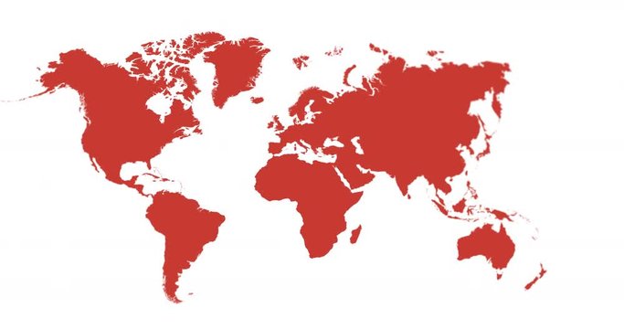 Red World Map 4K Animation With Depth Of Field Saved With Alpha Channel