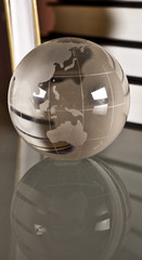 crystal ball with a map