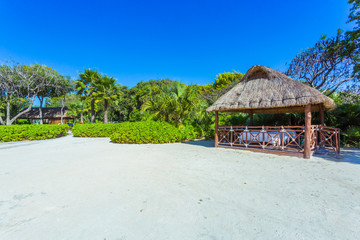 Fototapeta na wymiar Beautiful Xcaret beach. Cancun, Mexico