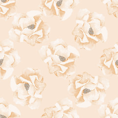 Seamless background with watercolor roses.