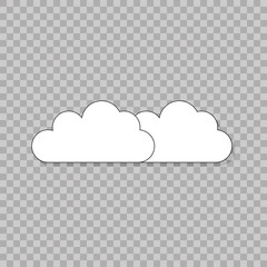 Cloud icon on transparent background. Vector clouds. Isolated vector. Trendy Flat style for graphic design, Web site, UI.