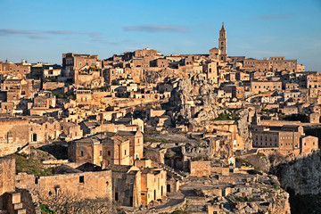 Fototapeta na wymiar Matera, Basilicata, Italy: landscape of the old town