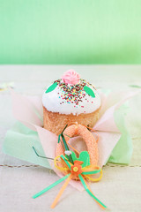 Decorated Happy Easter Cake, Closeup