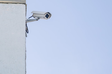 CCTV security camera. Security cameras installed on the outside wall of the building