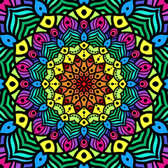Mandala - Hindu symbol that creates a beautiful colorful pattern in vector format