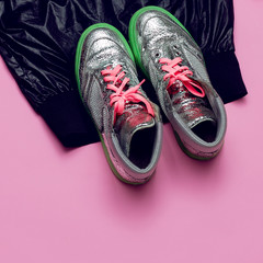 Swag Minimal Sneakers Street fashion Top view Pink Glam