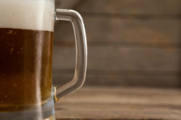 Close-up of mug of beer