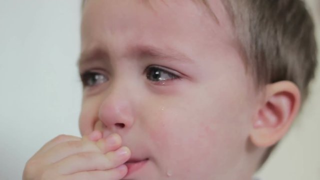 Child boy crying. Close-up