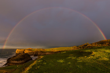 Rainbow over the Asturian coast
