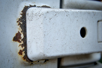  metal from rust loop machine door with rust