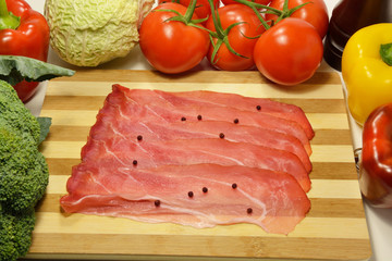Speck, Italian smoked tasty ham