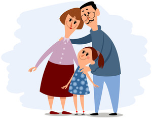 Fototapeta premium Happy small family
