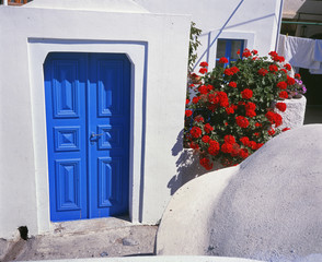 Hauseingang auf Santorin