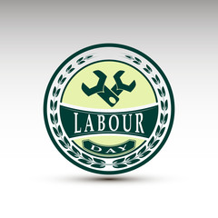 The vector emblem for labour day