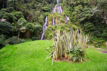 The waterfall near the Santa Rosa Thermal Spa in Santa Rosa de Cabal in Colombia.
