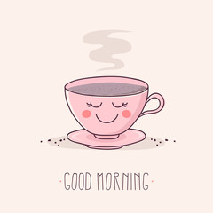 Cartoon Cup of Coffee. 