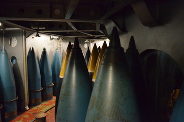 artillery shells in a gun turret © john