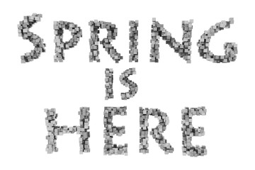 Spring. Spring theme quilling letter from quilling fonts collection. Hello spring.