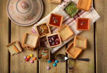 cookies with jam and assorted flavors