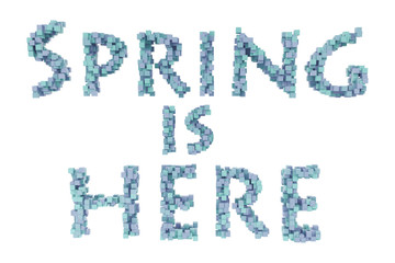Spring. Spring theme quilling letter from quilling fonts collection. Hello spring.